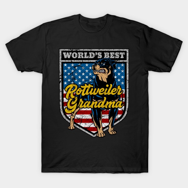 Worlds Best Rottweiler Grandma T-Shirt by RadStar